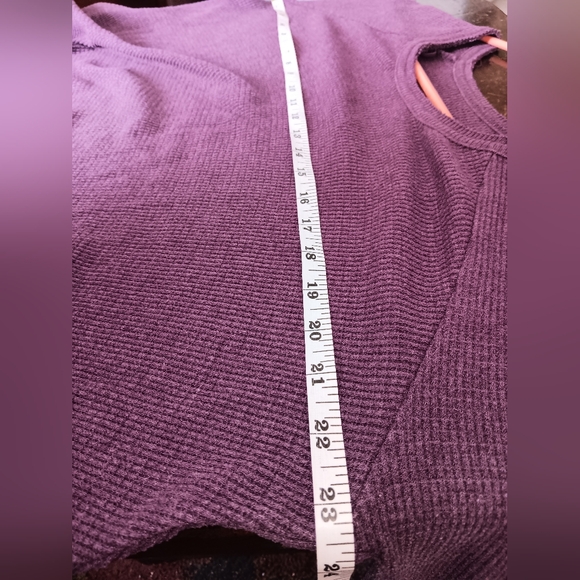 Free People We the Free Women L Purple Oversized Boho Long Sleeve Thermal Swing - Picture 6 of 7